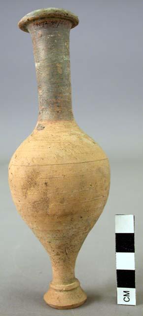 Miniature pottery vase with long base & long neck - Italic Hellenistic plain war