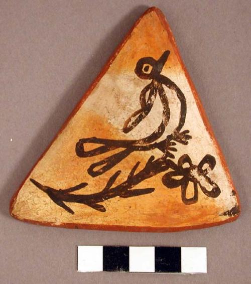 Triangular pottery tile