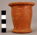 Red ware shallow ring base and broad rim vessel