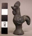 Ceramic black burnished rooster whistle