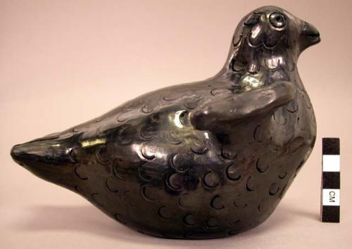 Ceramic black burnished dove figurine