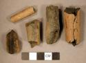 Ceramic, earthenware pipe stem fragments