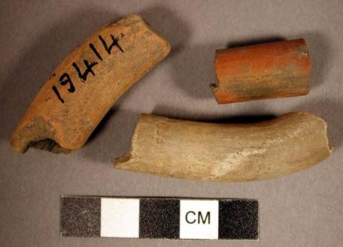 Clay pipe stem fragments