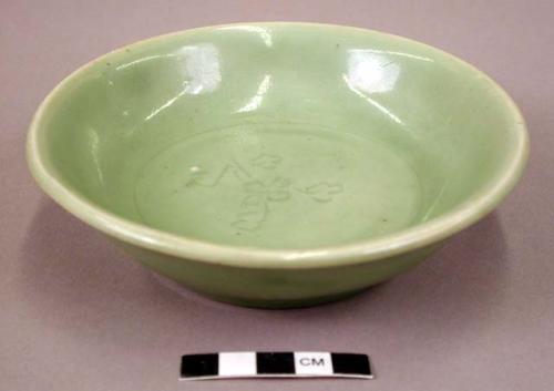 Green glazed dish