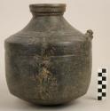Murillo black pottery jar - neck broken