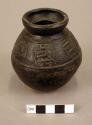 Small black pottery jar