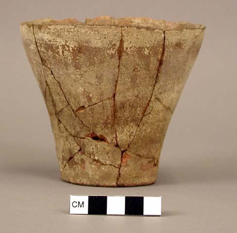 Wide mouthed, conical vase