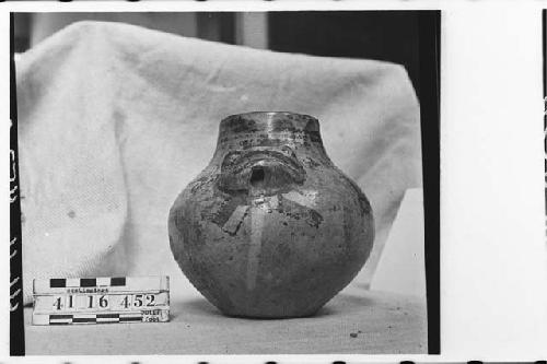 Nicoya Polychrome Frog Effigy Pottery Jar