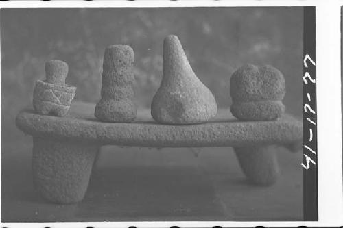 Small stone mortar and stone pestles