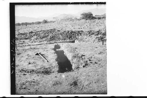 West side and southwest corner of south boundary wall of ball court