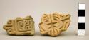 2 flat animal stamps - pottery