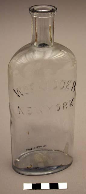 Glass; bottle; molded into the bottle: Wm F. KIDDER   NEW YORK