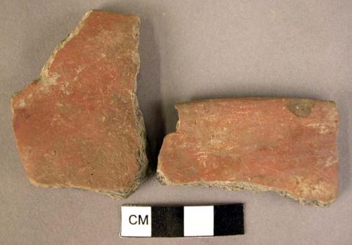 5 rim potsherds of red painted ware