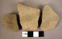 3 potsherds - Slavic sherds with comb pattern