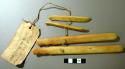 Ivory implements - used for sinew work on bow
