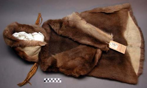 Child's coat with hood, made of caribou