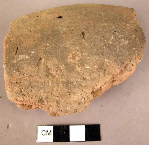 Rim potsherd - coarse red ware