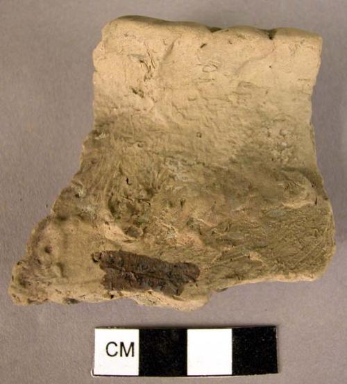 Rim potsherd of barbotine ware with finger tip impression on rim