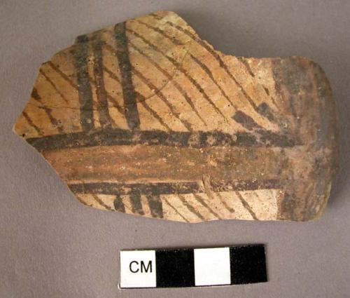 Two restored polychrome body sherds from the same vessel
