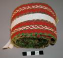 Man's belt of sheep's wool - double faced warp patterned plain weave