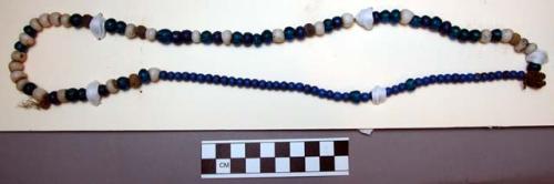 String of blue and white beads