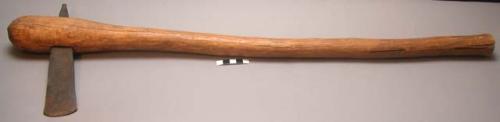 Hatchet for work of wooden handle and metal axe. Mpini- handle; Liwago - axe; (n