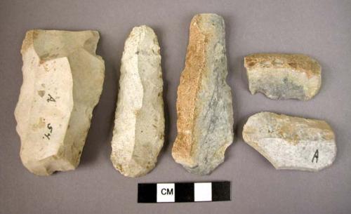 6 flint end scrapers