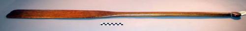 Wooden canoe paddle, East Woodland type