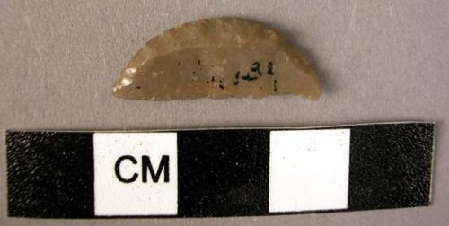 Chipped stone blade, knife, small, lunate