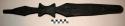 Paddle, carved wood, perforated blade, eccentric handle w/ 3 perforations