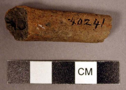 Fragment of pottery pipe stem