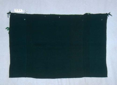 Black wool manta with diamond twill borders