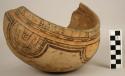 Fragmentary Vallejo polychrome pottery bowl