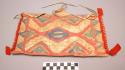 Sioux painted parfleche bag. Sewn along bottom w/ sinew & sewn up sides w/ leath