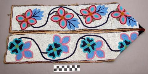 Strip of beaded cloth. possibly the shoulder strap of a "war bag"