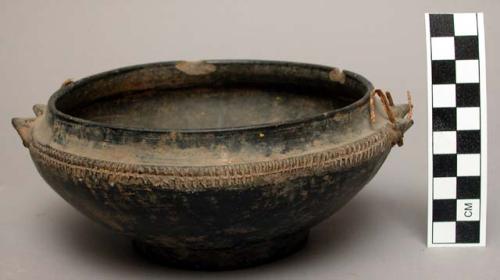 Bowl - 4 holes and straw bail - pottery