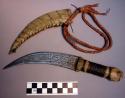 Dagger, crocodile skin sheath, curved blade