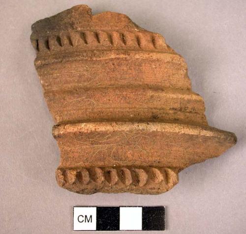 2 potsherds - brown funereal ware