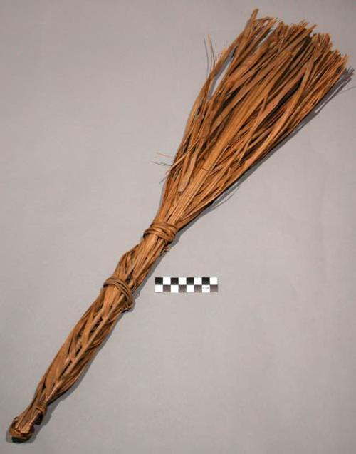 Brush-broom for sweeping floors, made of end of oil-palm frond