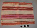 Miniature red, pink & white woolen blanket used in fiesta of sta. +