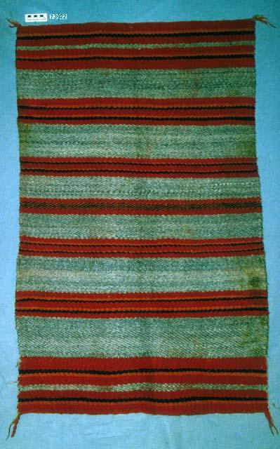 Banded saddle blanket or rug with diagonal twill