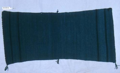 Blue wool breechcloth with black stripes