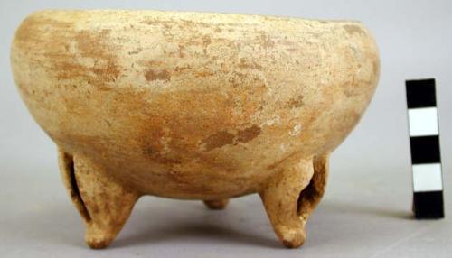 Small white pottery tripod bowl