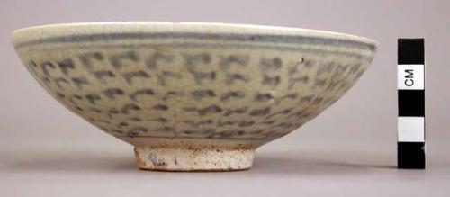 Blue & white pottery bowl