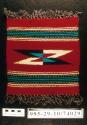 Chimayo stytle mat or hanging in red and turquoise plain weave