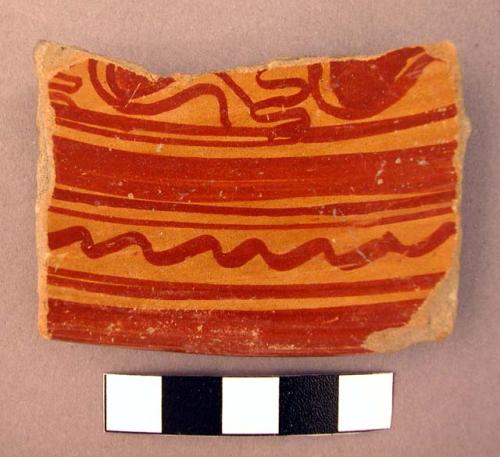 Coyotlatelco type rim potsherds-painted in