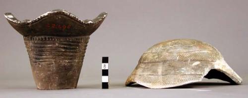 Casts of pottery fragments.