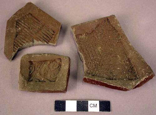 9 plasticine impressions of sherds