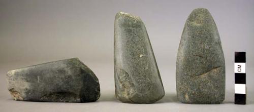 3 stone axes 9.5 cm  av.  length