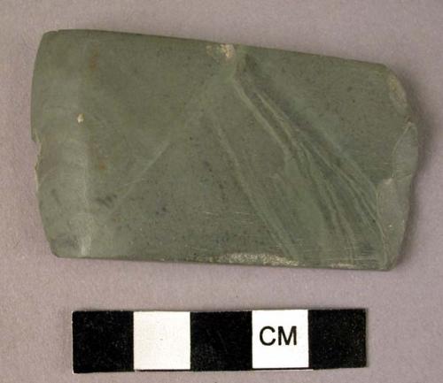 Polished green slate celt